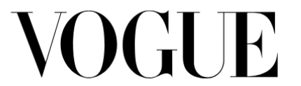 The word 'VOGUE' in elegant black lettering on a white background.